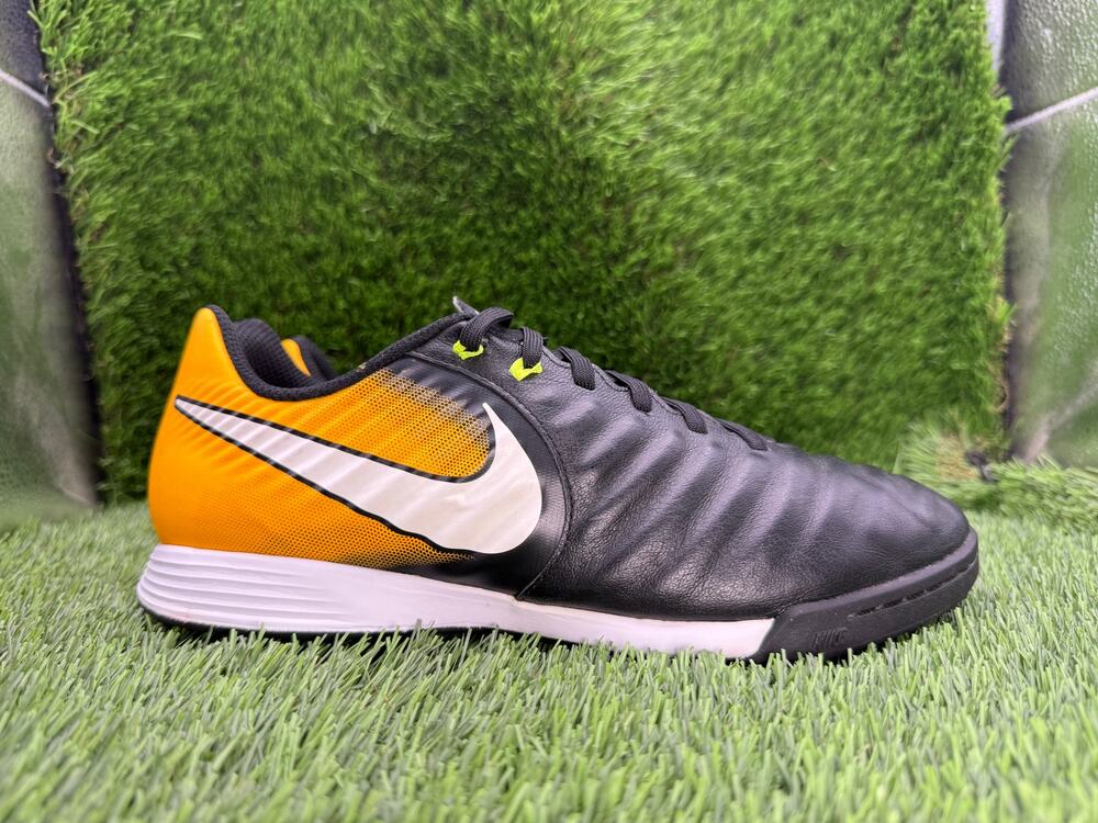 Nike TiempoX Ligera IV TF 897766-008 Athletic Shoes Men 6.5 Black Leather Soccer